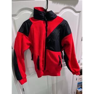 Vintage Marmot Fleece Jacket Men’s M Red Full Zip Made in Costa Rica Retro
